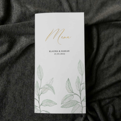 Świeże liście - Menu jednokartkowe