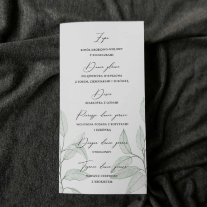 Świeże liście - Menu jednokartkowe - obrazek 2