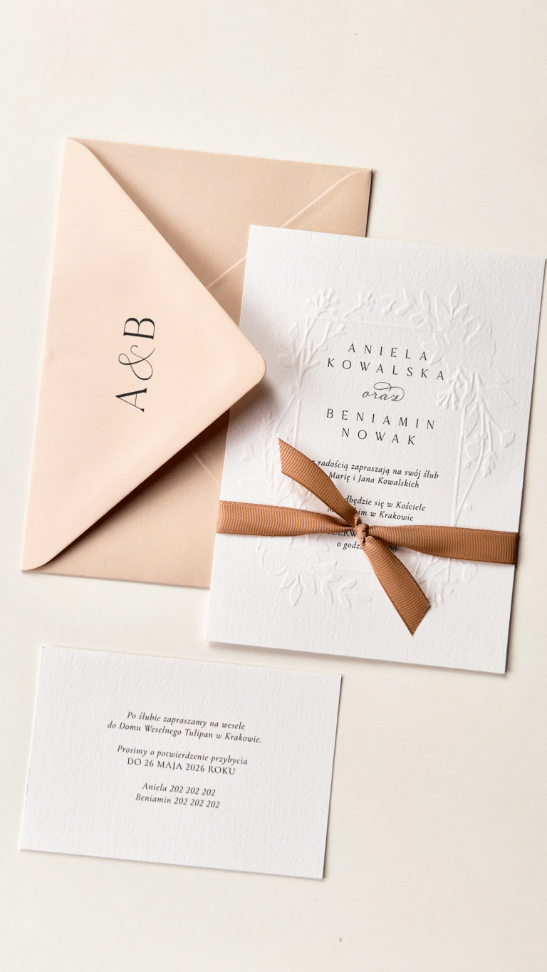 Cadre - zaproszenie dwukartkowe z tłoczeniem