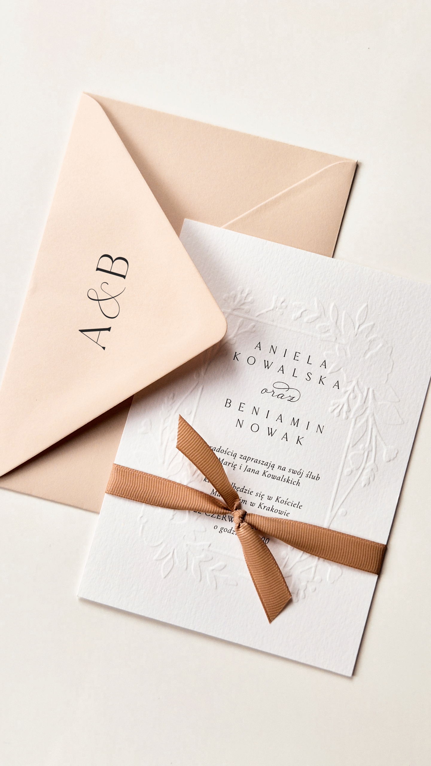 Cadre - zaproszenie jednokartkowe z tłoczeniem