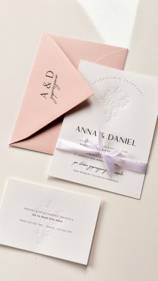 Nika - zaproszenie dwukartkowe z tłoczeniem