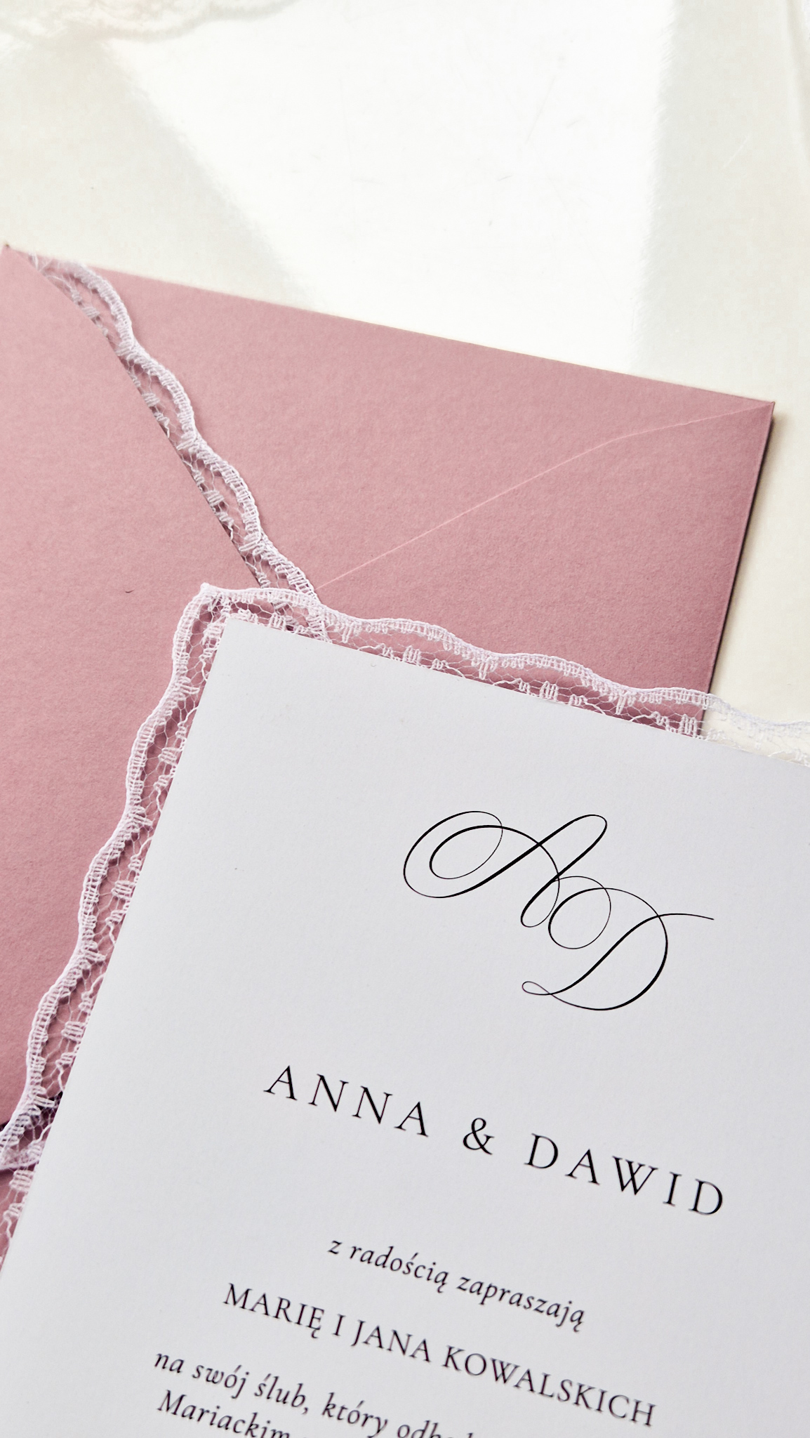 Lace - zaproszenie jednokartkowe - obrazek 3