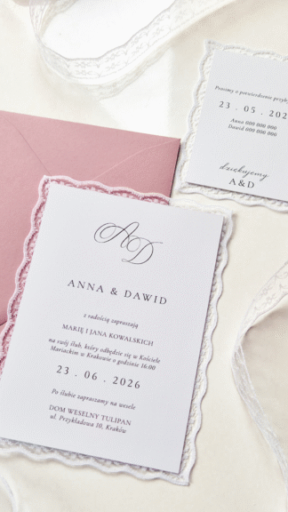 Lace - zaproszenie dwukartkowe