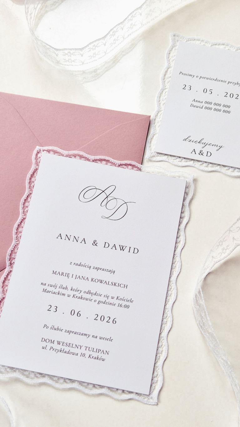 Lace - zaproszenie dwukartkowe