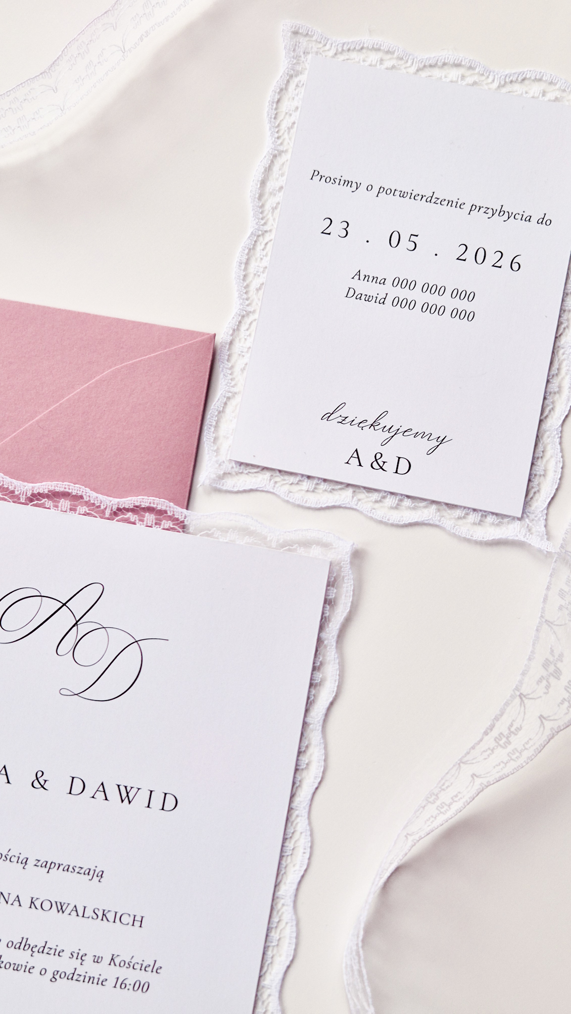 Lace - zaproszenie dwukartkowe - obrazek 2