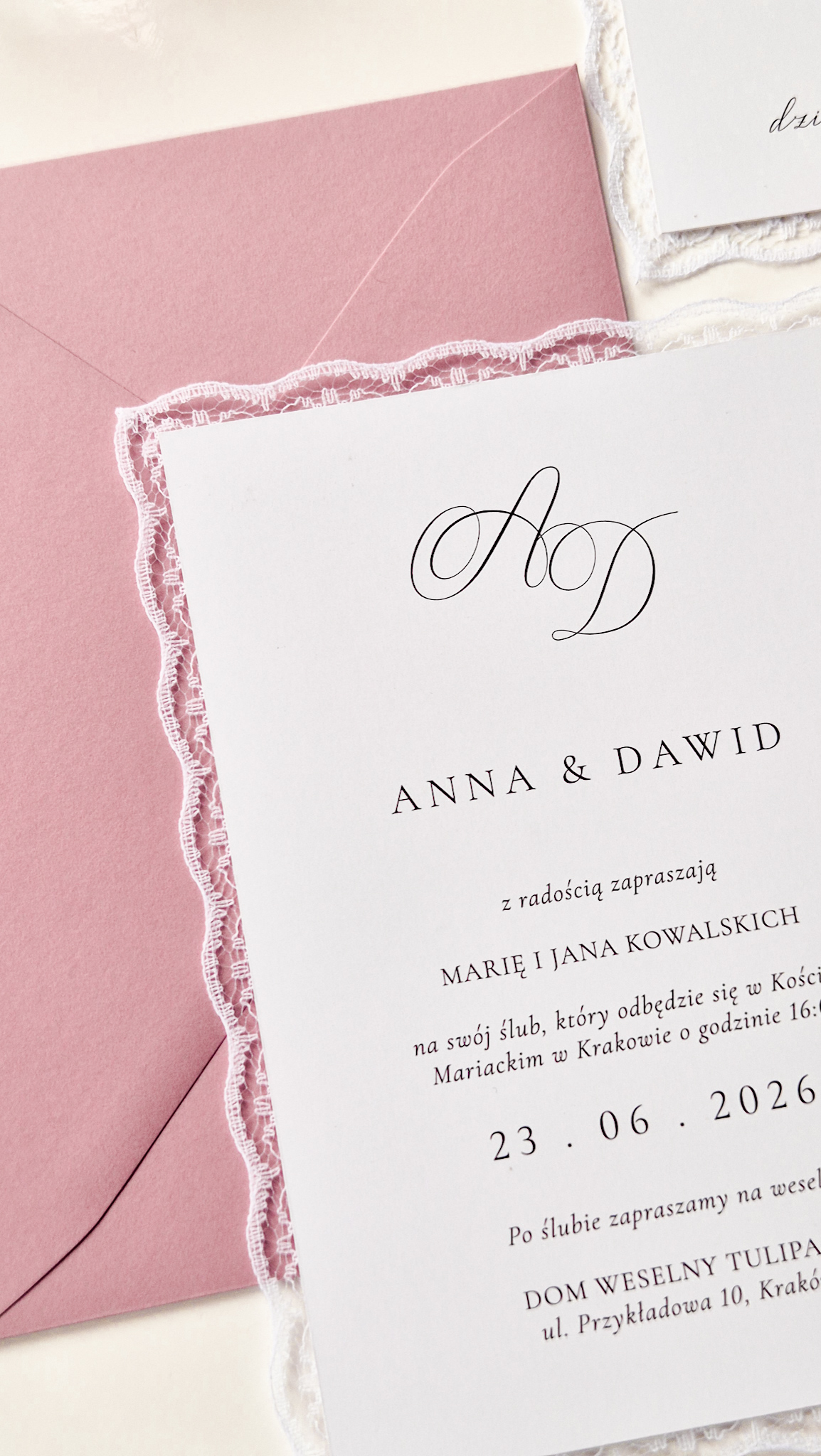 Lace - zaproszenie dwukartkowe - obrazek 3