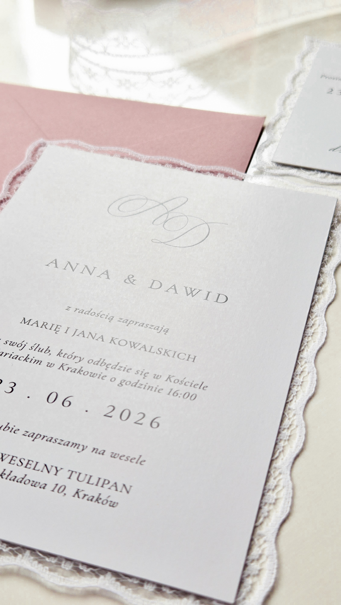 Lace - zaproszenie dwukartkowe - obrazek 5